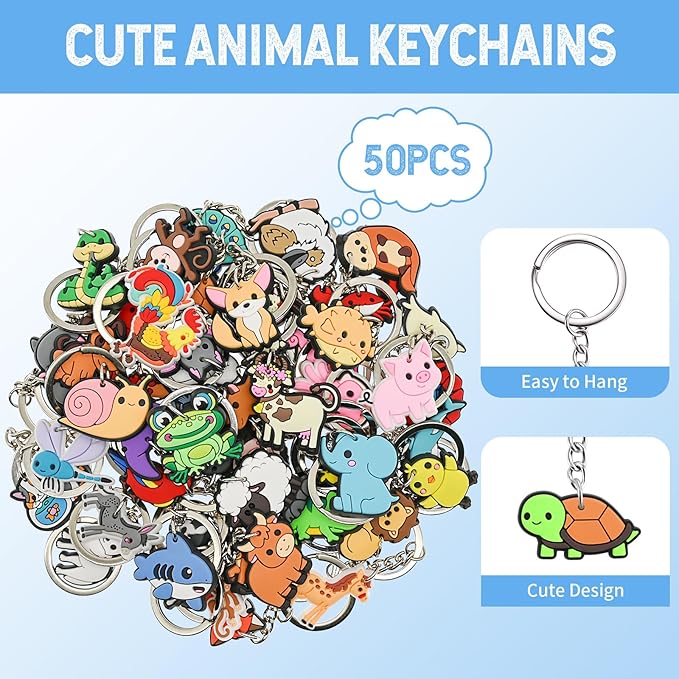 Keychains Bulk DIY Cute Keychain Charms Backpack Charms for Girls Backpack Keychains PVC Key Ring Party gifts
