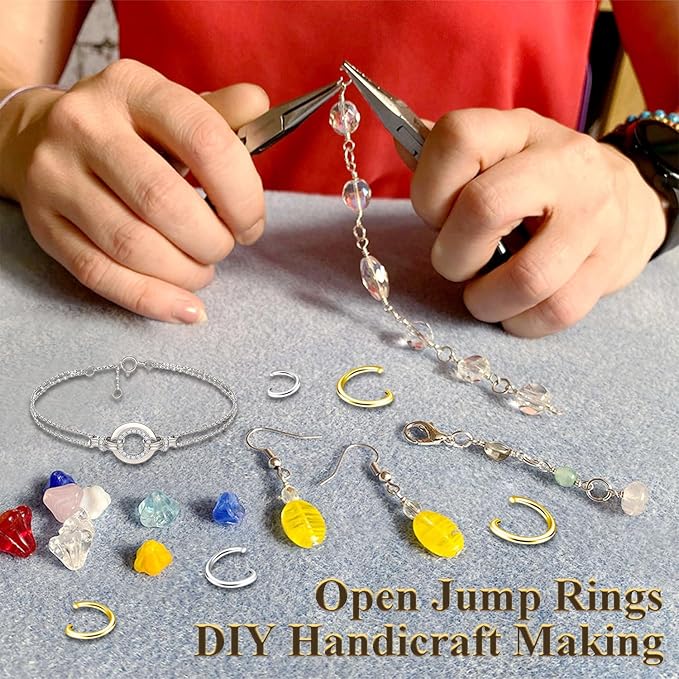 400pcs 9/32" Gold Tiny Jump Rings for Jewelry Making Replacement, Open Jump Ring Metal Jewelry Findings for Bracelets Necklaces Earrings Keychains Connectors Loops Repair Hardware