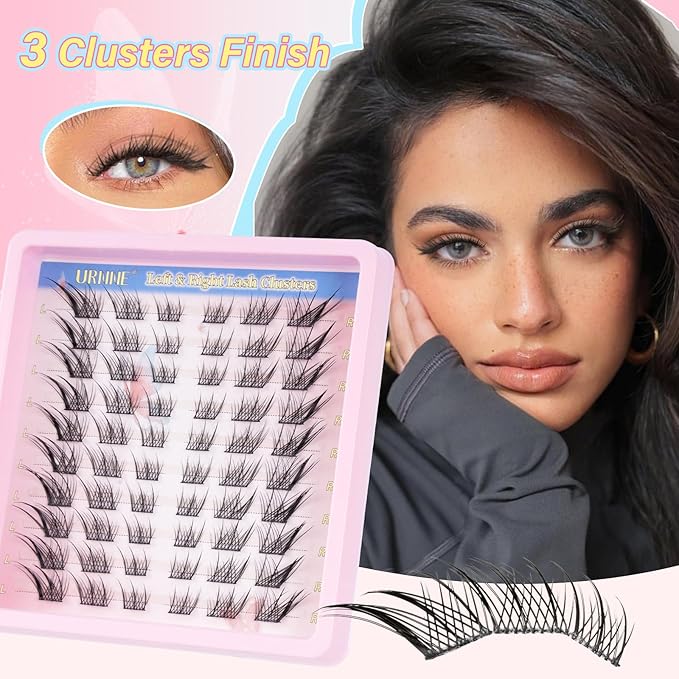 URNNE Manga Lashes Fluffy Faux Mink Lashes Natural Look 10 Pairs Wispy False Eyelashes C Curl Anime Lashes (Wispy02)