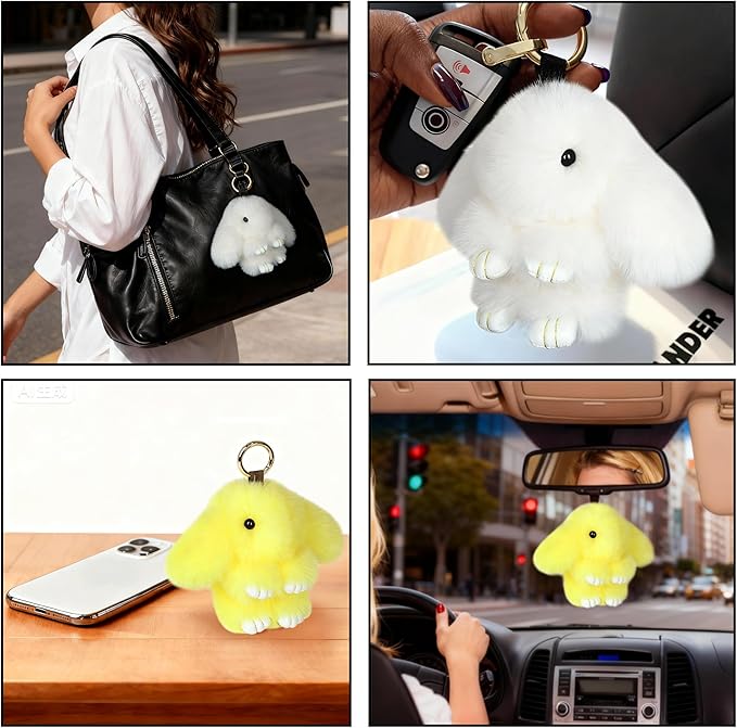 Cute Plush Keychain, Car Pendant, Bag Purse Backpack Charm Accessory, Gift for Girls Women