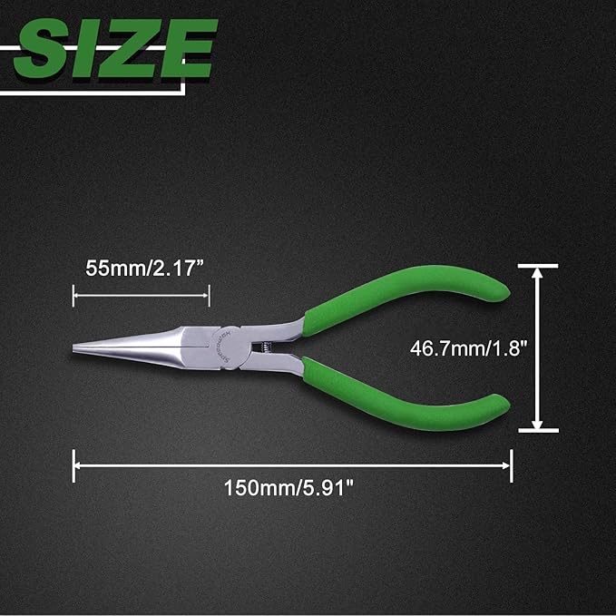 SPEEDWOX Needle Nose Pliers for Jewelry Making Smooth Jaws Long Nose 5 Inches Mini Thin Needle Plirer Extra Long Plier Fine Chain Nose Plier Professional Tool Beading Hobby Craft Supplies