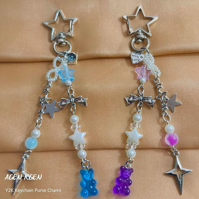 Novelty keychains Aesthetic Y2K Keychain Charms Stylish Keychains Accessories for Women Bag Purse Gifts