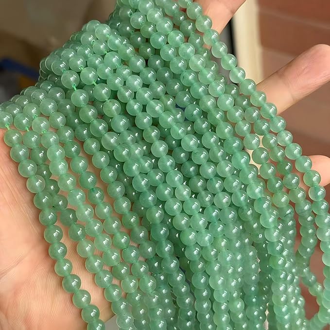 MJDCB Natural Stone Beads Green Aventurine Round Loose Beads for Jewelry Making DIY Bracelet Necklace (6mm)