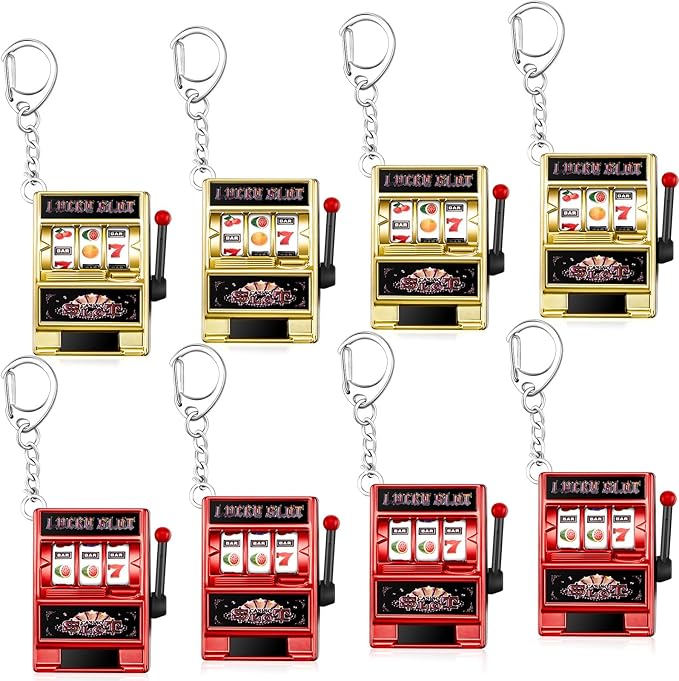 Panelee Slot Machine Keychain Bulk Las Vegas Keychains Mini Casino Kawaii Decoration for Las Vegas Carnival Party Gifts