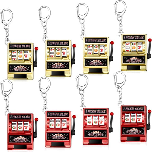 Panelee Slot Machine Keychain Bulk Las Vegas Keychains Mini Casino Kawaii Decoration for Las Vegas Carnival Party Gifts