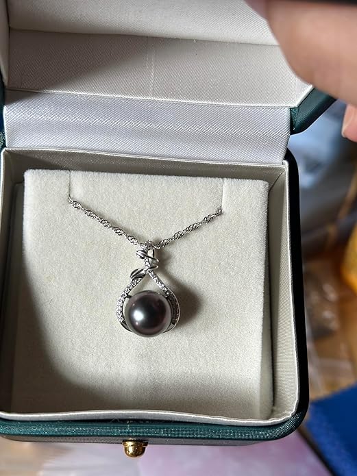 NONNYL Tahitian Black Pearl Necklace - Mom's Day Gifts for Women: Anniversary, Christmas, Birthday Jewelry
