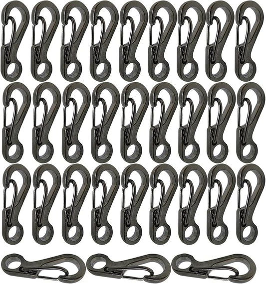 Mini Carabiner Clips with Metal Spring Wiregate Hook and Little Eye Hole for Keychain Backpack Clasps