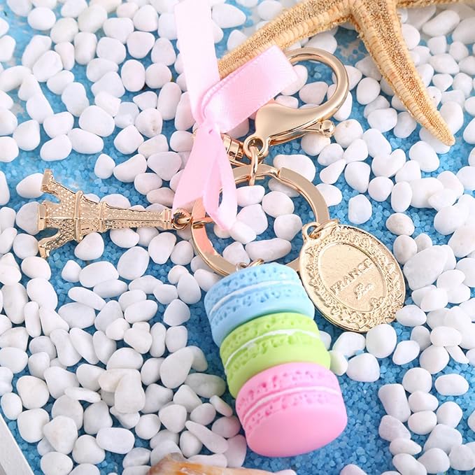 Eiffel Tower Keychain, Cake Keychain, Key Ring Cute, for Keyring Bag Pendant Car Charm Decoration, Women