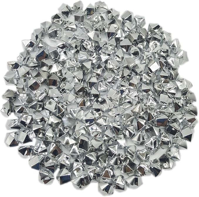 WGVI WGV Acrylic Ice Rock Crystals Treasure Gems for Table Scatters, Vase Fillers, Wedding, Banquet, Party, Event, Birthday Decor (Approx 150 pcs per Bag), 1 Box with 24 Bags, Silver