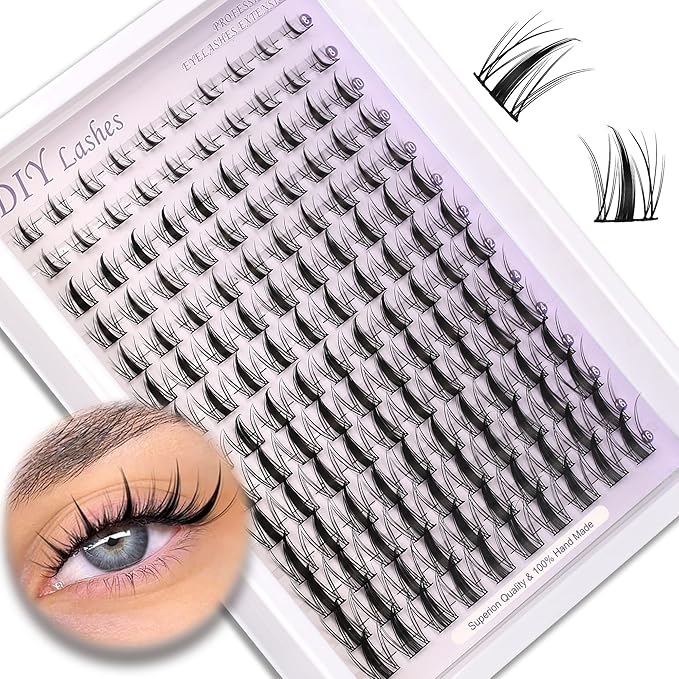 Himirell Lash Clusters Manga Eyelash Clusters Anime Cluster Eyelash Extensions Clusters Lashes Natural Look Eyelashes Fairy Lash Clusters Manga Individual Lashes for Self Application (8-16MM)