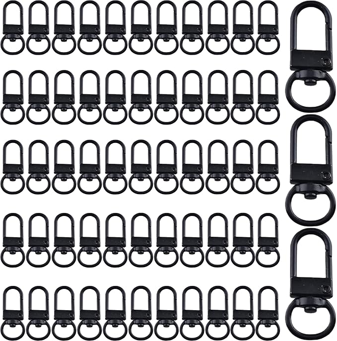 KJML DIY Keychain clip 60pcs Swivel Snap Lobster Claw Keychain Clasps Lanyard Hardware Key Chain Hooks for Bag Charm