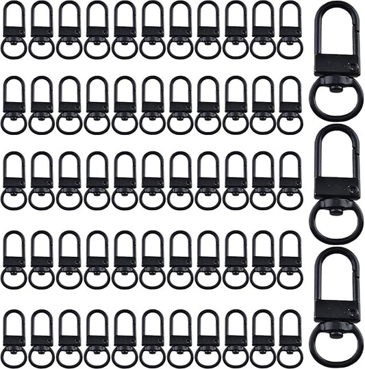 KJML DIY Keychain clip 60pcs Swivel Snap Lobster Claw Keychain Clasps Lanyard Hardware Key Chain Hooks for Bag Charm