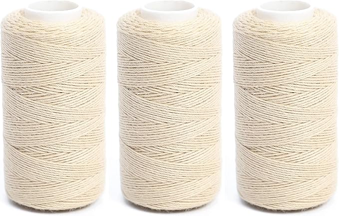 Ryalan Weaving Needle Combo Deal 3 Thread with 10pcs Needle for Making Wig Sewing Hair Weft Hair Weave Extension Big Medium and Small C Shape Curved Needle with J I Needle (10 Needle, 3 Thread, Blond)