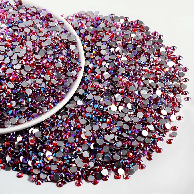 Beadsland Flatback Rhinestones Bulk, 14400pcs Rhinestones for Nails Crafts Clothes DIY Decoration, Hyacinth AB, SS20, 4.6-4.8mm