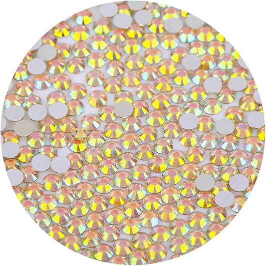 1440 Pcs SS20 5mm Flatback Rhinestones for Nails Art Crafts Glitter Round Gems AB Crystals DIY Clothes Shoes （Champagne AB）