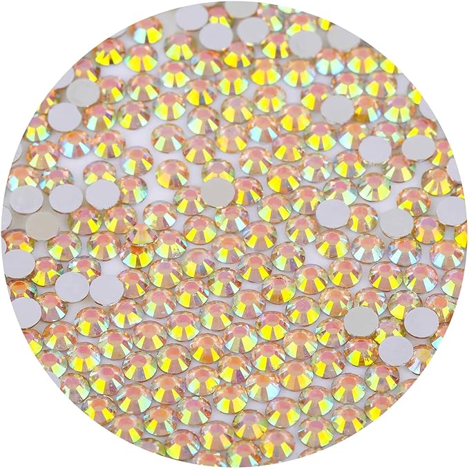 720 Pcs SS30 6mm Flatback Rhinestones for Nails Art Crafts Glitter Round Gems AB Crystals DIY Clothes Shoes （Champagne AB）