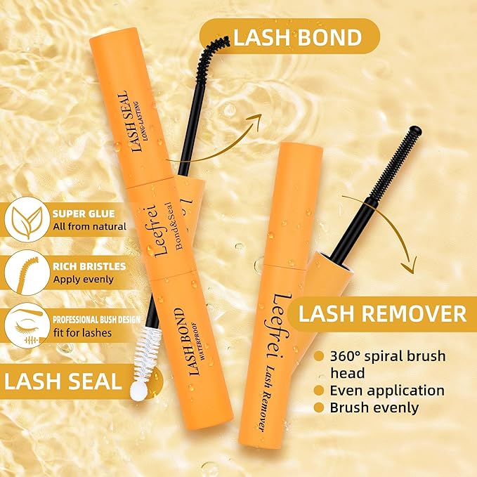 Leefrei Eyelash Clusters 10-18mm Lash Clusters Wispy Kit D Curl DIY Cluster Lash Extension Kit Individual Lashes Kit With Bond & Seal, Glue Remover, Tweezers(LF04 Lashes Set)
