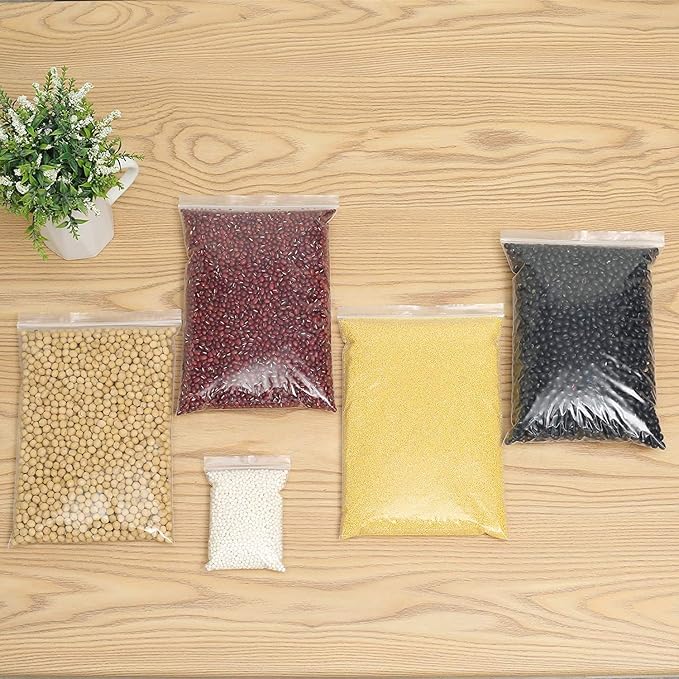 APQ Clear Plastic Reclosable Zipper Bags, 5 x 8 Inches. Pack of 100 Reclosable Plastic Bags with Zipper Closure. 2 Mil Plastic Jewelry Bags. Waterproof Reclosable Zip Bags for Industrial Use