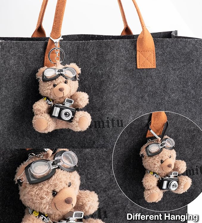 Cute Key Chain Plush Bear Bag Charm Teddy Bear Keychain Gift For Handbag,Purse, Backpack, Car Keys