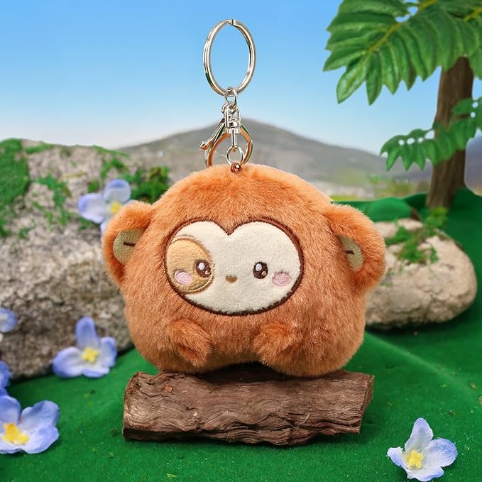 Anirollz Miniz Plush Charm Cute Stuffed Animal Keychain Kawaii Mini Bag Accessory Collectible Pocket Toy for Kids & Adults