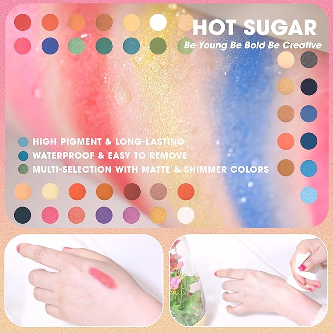 Hot Sugar Makeup Kit for Little Girls 4-6, Girls Makeup Set Ages 8-12, With Unicorn Aluminum Cosmetic Box
