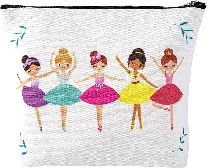 Dance Bag,Ballerina Makeup Bag,Cute Ballet Bag for Girls,Dance Recital Gifts for Girls,Women,Small Cosmetic Pouch for Ballet Dancer， Dancer Makeup Bag for Purse