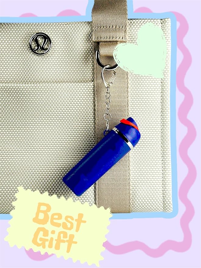 Mini Trendy Bottle Keychain Accessories Compatible with Owala Water Cute Tumbler Cup Chapstick Lip Balm Holder Charms