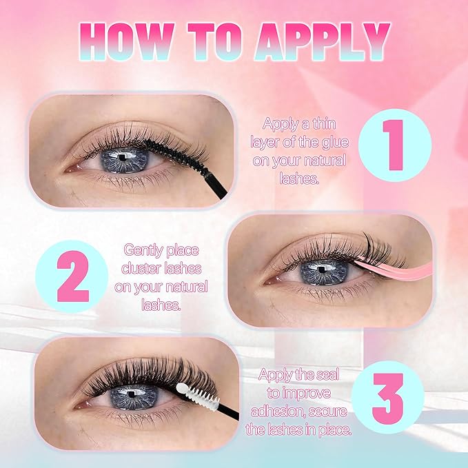 Lash Clusters Fluffy Eyelash Extensions 280Pcs 50D 60D Volume Individual Lashes DIY Lash Extensions D Curl Wispy Natural 8-16MM Mixed Clusters Lashes (50D+60D)