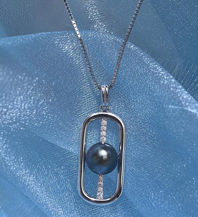NONNYL Gifts for Women Wife-Tahitian Black Pearl-Necklace-Gift for Wife Wedding Birthday Anniversary Jewelry-Mom Girlfriend Her Mothers Day Gifts for Mom Women Valentines Day Christmas Day Gifts