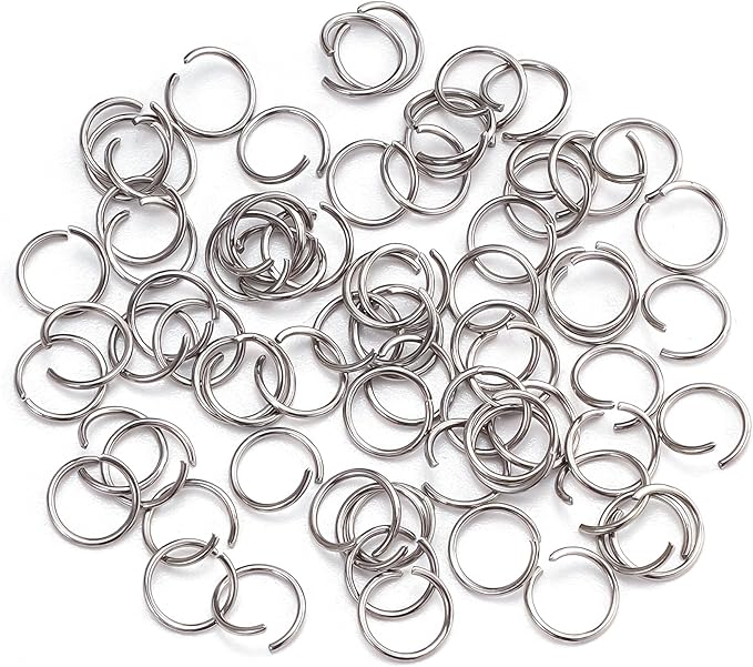 2000Pcs 8mm Stainless Steel Open Jump Rings 20 Gauge Metal O Rings Single Loop Connectors for Jewelry Necklaces Bracelet Earrings Keychains Chainmail DIY Making