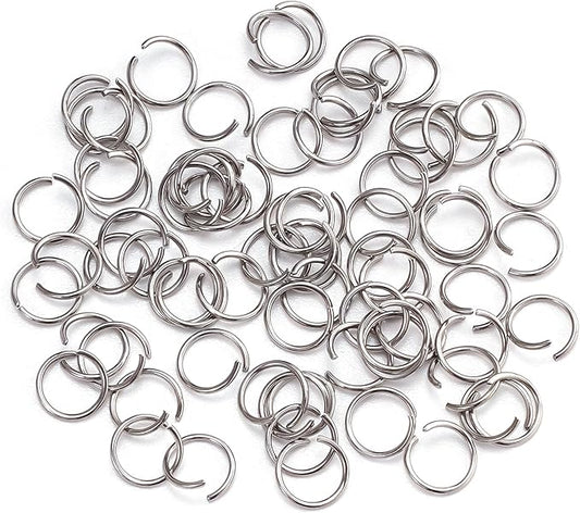 2000Pcs 8mm Stainless Steel Open Jump Rings 20 Gauge Metal O Rings Single Loop Connectors for Jewelry Necklaces Bracelet Earrings Keychains Chainmail DIY Making
