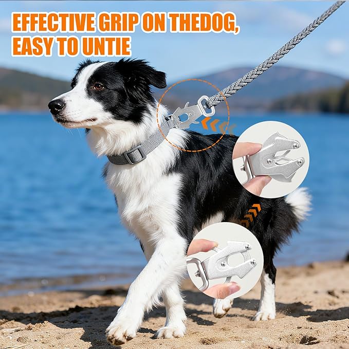 2 Pcs Frog Clip Dog Leash Buckle for Linking Pet Collar Supplies 360 Degree Swivel Heavy-Duty Quick Release Clasp Keychain Tactical (Small (Square) Silver)