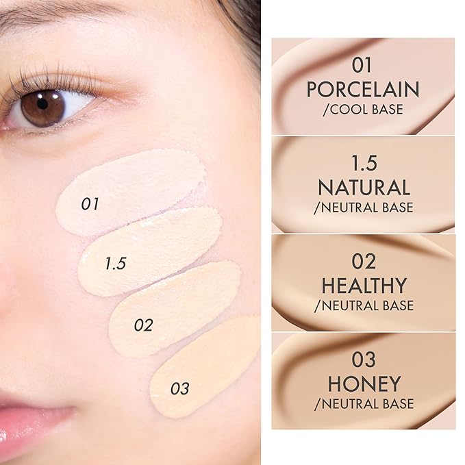 Amuse SEOUL Ceramic Skin Perfector Cushion Foundation (02 HEALTHY) | Long-lasting, Lightweight, Semi-matte, Flawless Coverage, Hypoallergenic, Vegan, Korean Beauty (15g / 0.52oz.)