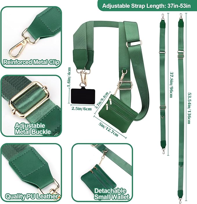 XANGNIER Clip and Go Strap for Phone with Wallet Crossbody, Phone Strap with Zippered Wallet, Adjustable Anti Theft Cellphone Lanyard for Women, Cellphone Chain Accessories,Multicolor 14