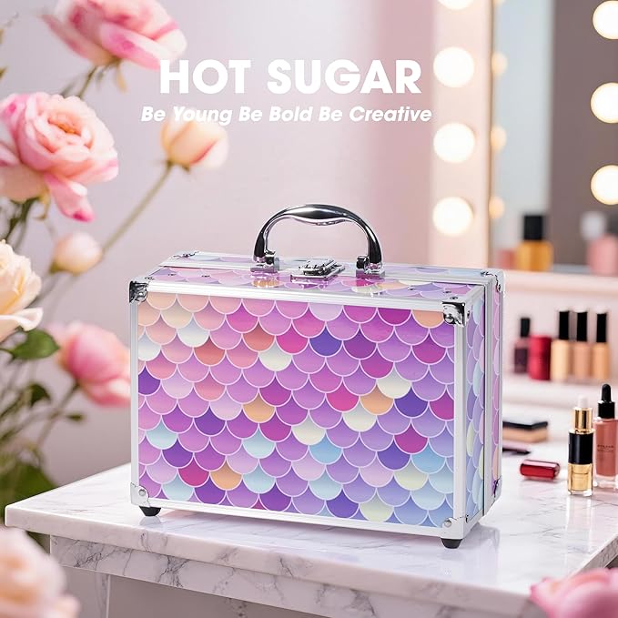 Hot Sugar Makeup Kit for Girls 10-12, Girls Makeup Set Ages 8-12, 14-16, Beauty Box with Real Cosmetics for Women (Mermaid)