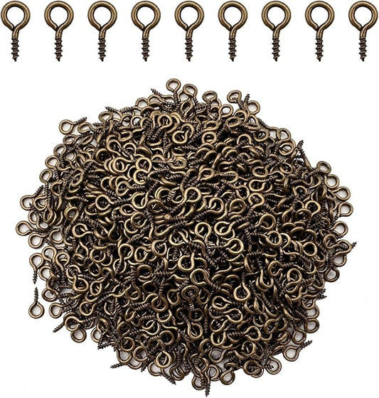 1000 Pcs Small Eye Pins Screws Jewelry Making Eyelets Pins for Craft Bronze 10 x 5mm
