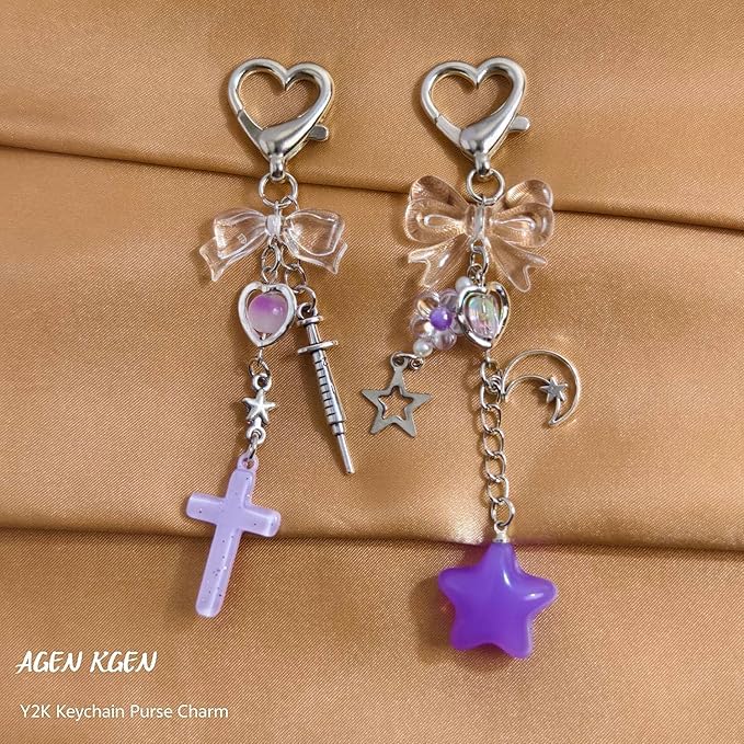 Novelty keychains Aesthetic Y2K Keychain Charms Stylish Keychains Accessories for Women Bag Purse Gifts
