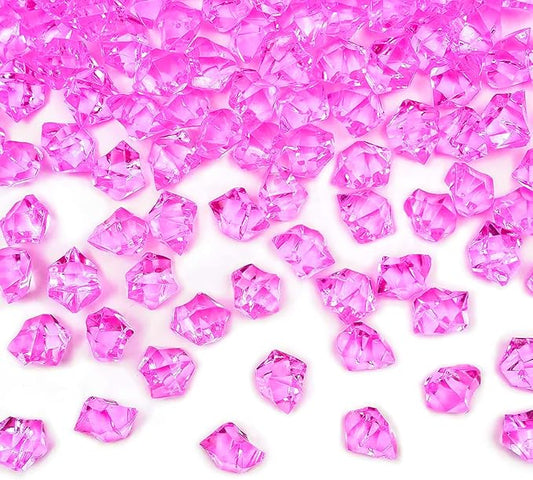 Reusable Vase Filler, Fake ice Cubes Photography Props for Wedding Props Vase Fillers Rose Red-16x22 Mm-250pcs