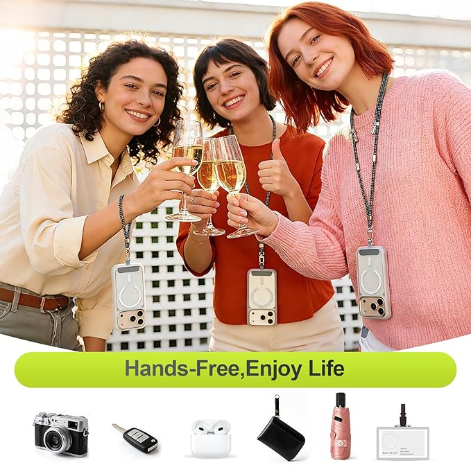 Phone Lanyard & Phone Wrist Strap, 3 in 1 Adjustable Anti Theft Phone Strap for Travel Hiking Cycling Climbing