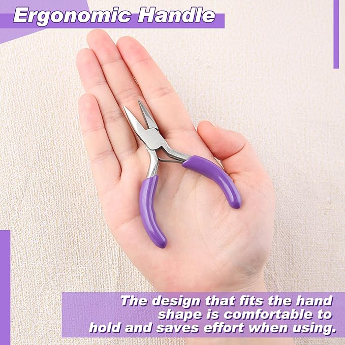 3 Inches Chain Nose Pliers Mini Needle-Nose Pliers Miniature Pocket Plier Mini Jewelry Pliers For Jewelry Making Bending Wire Small Object Gripping Diy Craft Hobby Supplies