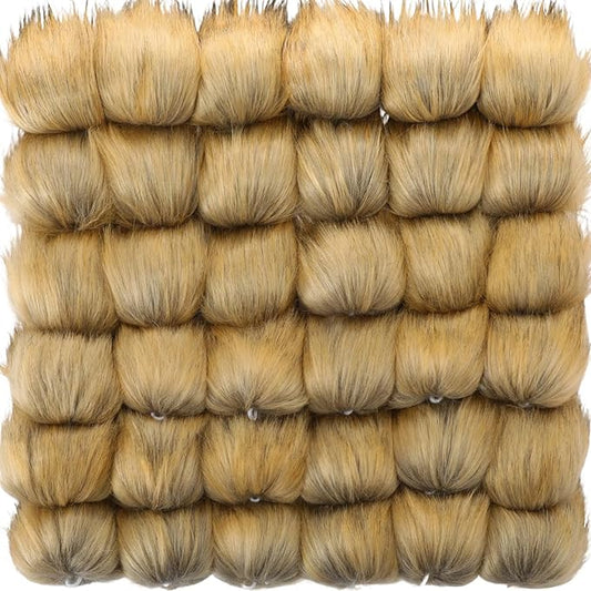 Tatuo 36 Pcs Faux Fur Pom Poms for Hat 4 Inches Large Fluffy Pom Balls for Crafts Knitting Beanies Shoes Scarves Bag Pompoms Keychain Charms Winter DIY Accessories (Natural)