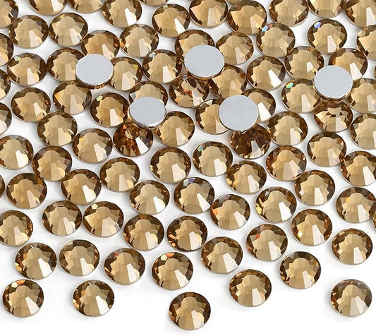 Glue Fix Crystal Flatback Rhinestones Glass Diamantes Gems for Crafting Nail Art Crafts Decorations Clothes Shoes 1.8mm (ss5 2880pcs, Lt Colorado Topaz)
