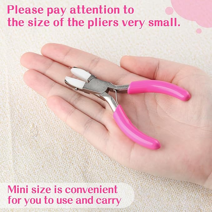 SPEEDWOX 3.5-Inch Double Nylon Flat Jaw Pliers for Jewelry Making Flat Nylon Jaw Pliers Small Plier Soft Jaws Plier Ring Bending Tool Jewelry Making Plyer Smooth Jaws Plyers