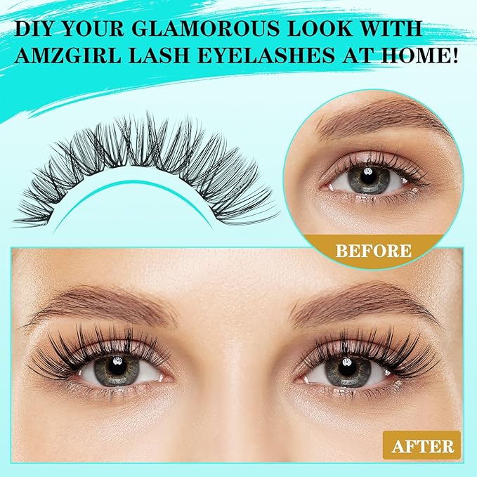 Lash Clusters Kit 240PCS Eyelash Extension Kit D Curl Wispy Clusters Lash DIY Lashes Extensions Kit Natural Individual Lashes Kit with Lash Bond and Seal Eyelash Tweezer(40D,D-Mix9-16mm)