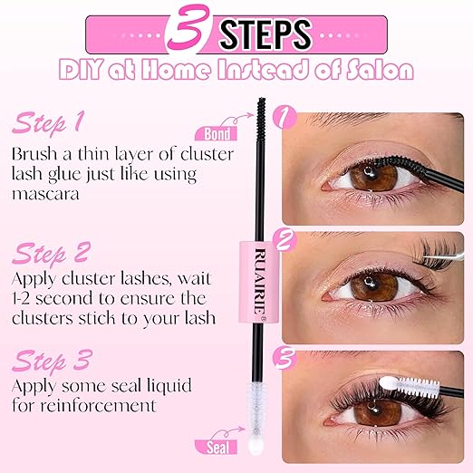 Ruairie Bond and Seal Lash Glue - Strong Hold, Waterproof, Eyelash Clusters
