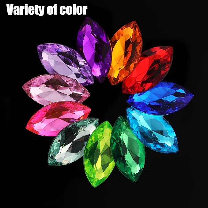 RICHNESS 110pcs Self Adhesive Craft Jewels Jumbo Bling Crystal Gem Stickers Assorted Shapes Colors Rhinestone Stickers for Arts & Crafts Projects