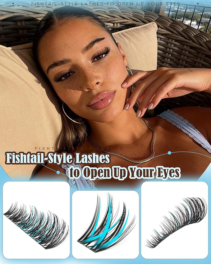 Goddvenus Wispy Lash Clusters Kit Natural Eyelashes Clusters CC Curl Cluster Eyelash Extensions Lightweight Individual Lashes DIY Lash Extension Kit 10-18mm False Eyelashes