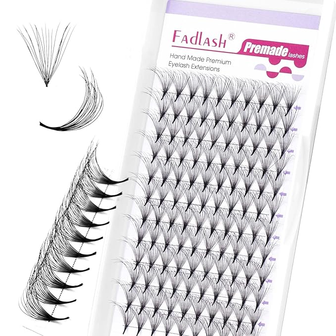 FADLASH Premade Lash Fans Double Layers Fluffy Premade Fans Eyelash Extensions 0.07 Thickness D Curl 10D Volume Lashes Premade Easy Fan Lashes (10D-0.07-D, 10mm)
