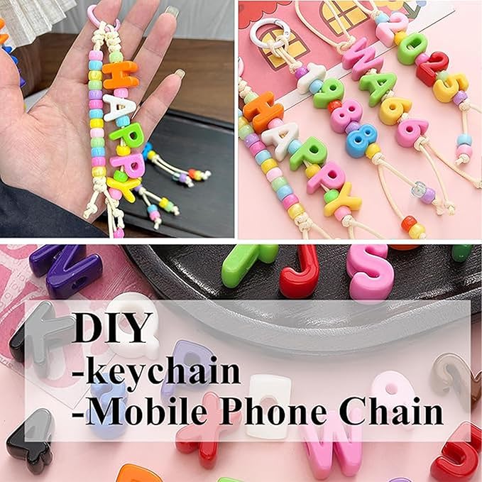 40 PCS Letter Beads 3D Acrylic 21mm x 16mm U Loose for Jewelry Making Bracelet Necklaces Keychain Phone Bag Chain Key Chains(Mixed Color U)
