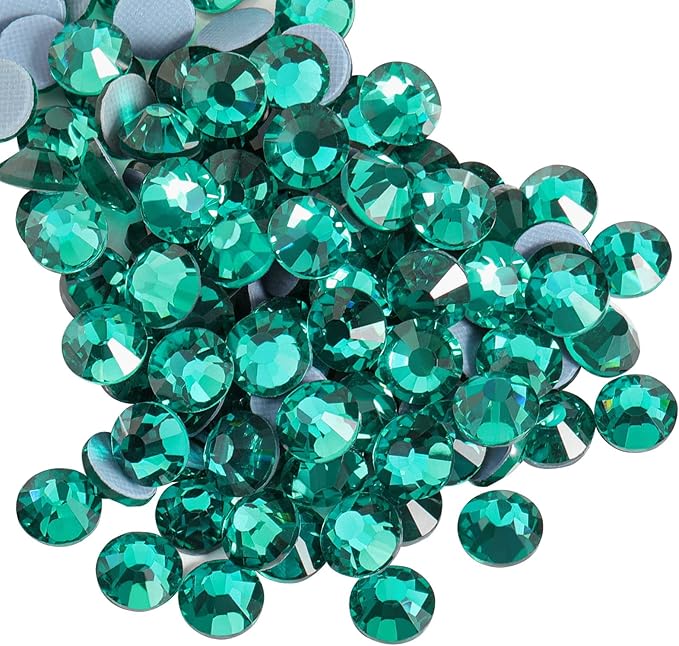 Beadsland Hotfix Rhinestones, 2880pcs Flatback Crystal Rhinestones for Crafts Clothes DIY Decoration, Blue Zircon, SS8, 2.3-2.5mm